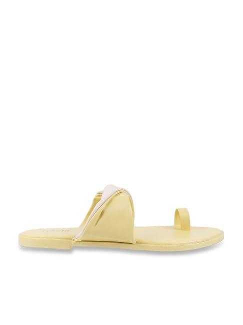 mochi women's yellow toe ring sandals