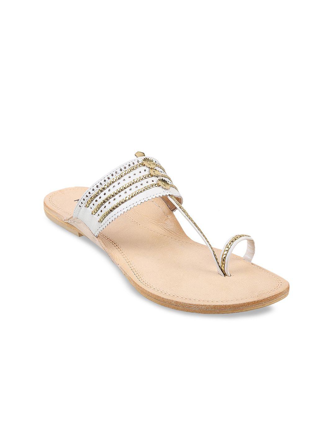 mochi women beige embellished one toe flats