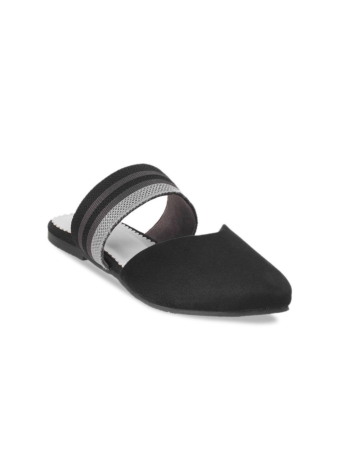 mochi women black mules flats