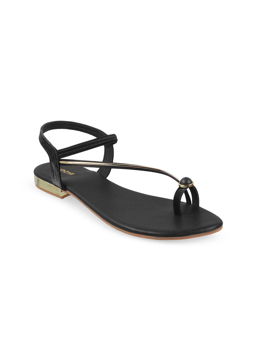 mochi women black one toe flats