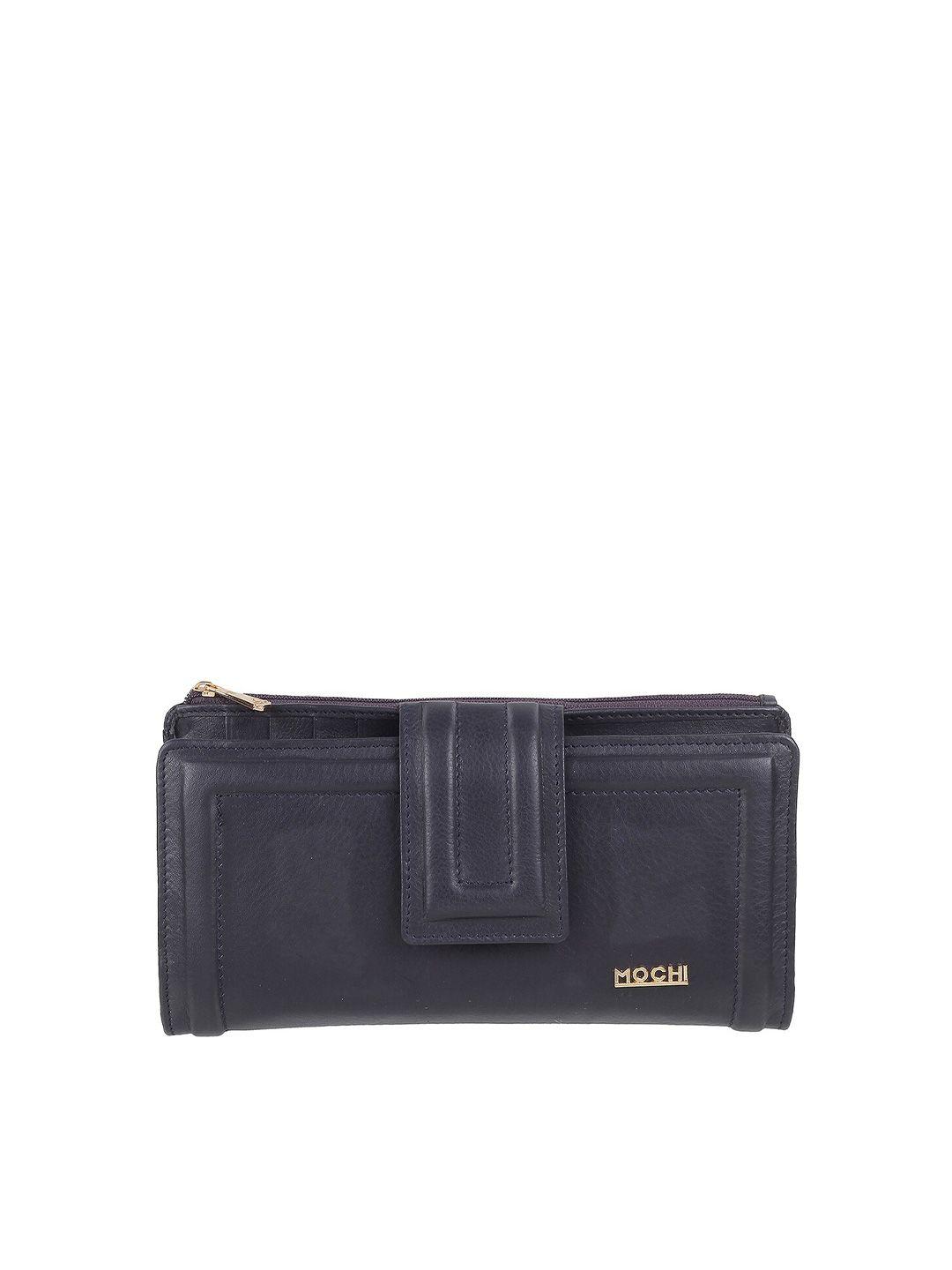 mochi women blue two fold wallet