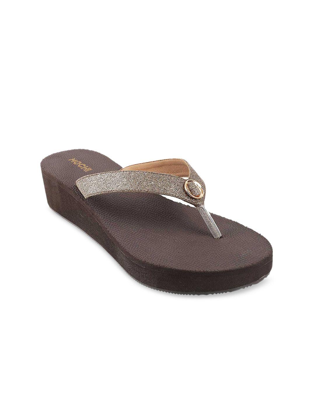 mochi women gold-toned solid sandals