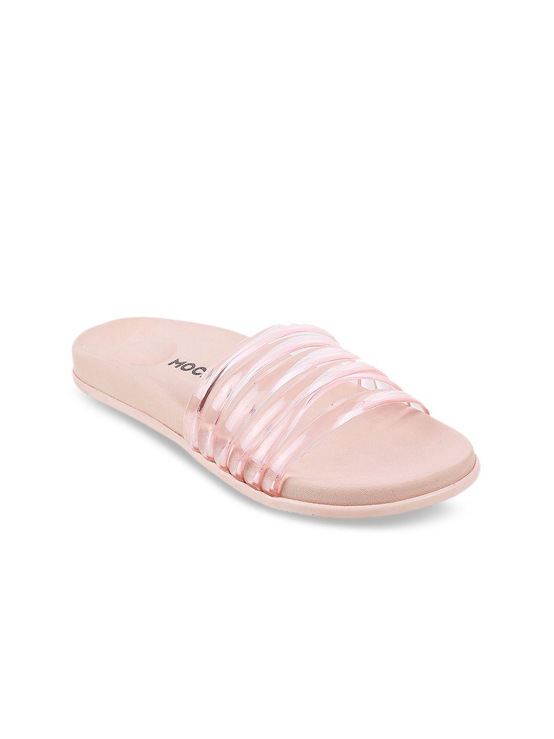 mochi women pink open toe flats