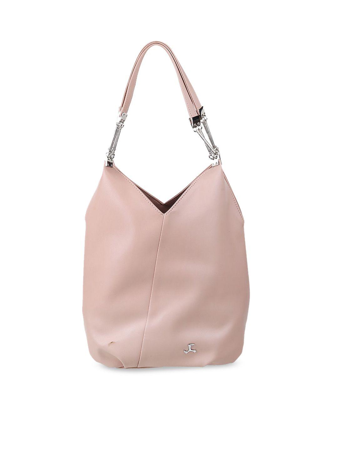 mochi women pink pu structured hobo bag