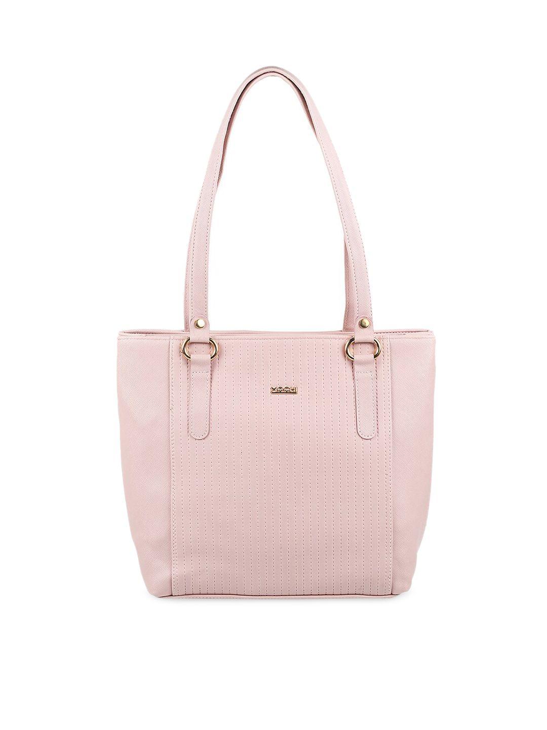 mochi women pink pu structured shoulder bag