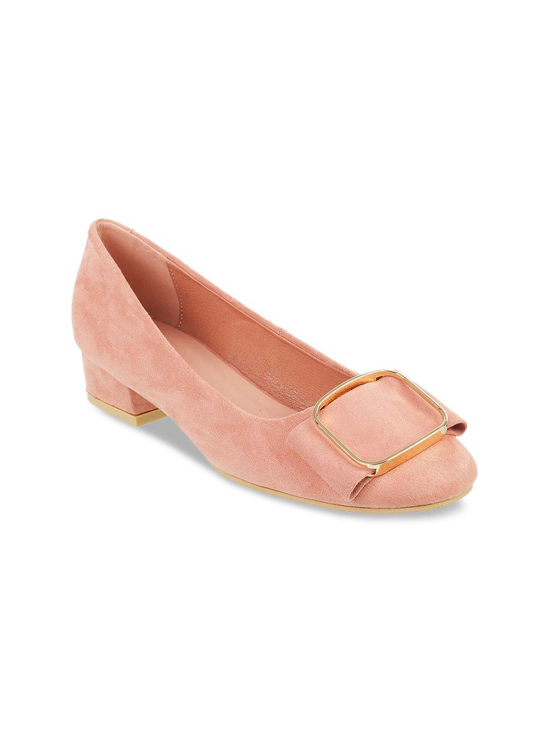 mochi women pink solid pumps