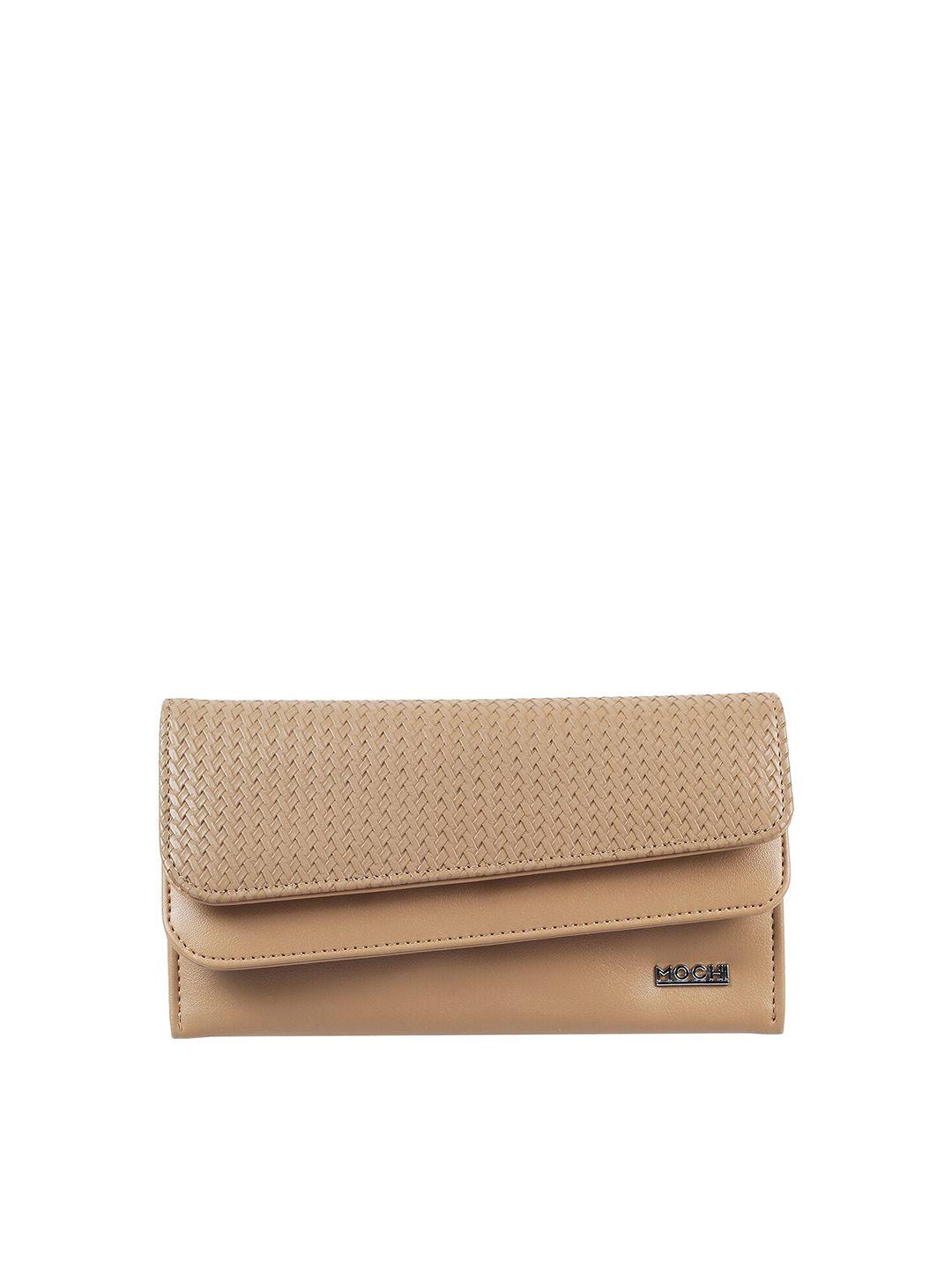 mochi women textured pu two fold wallet