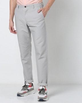 mock mid-rise tappered fit chinos