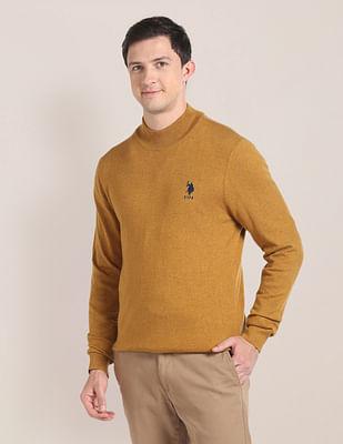 mock neck solid sweater
