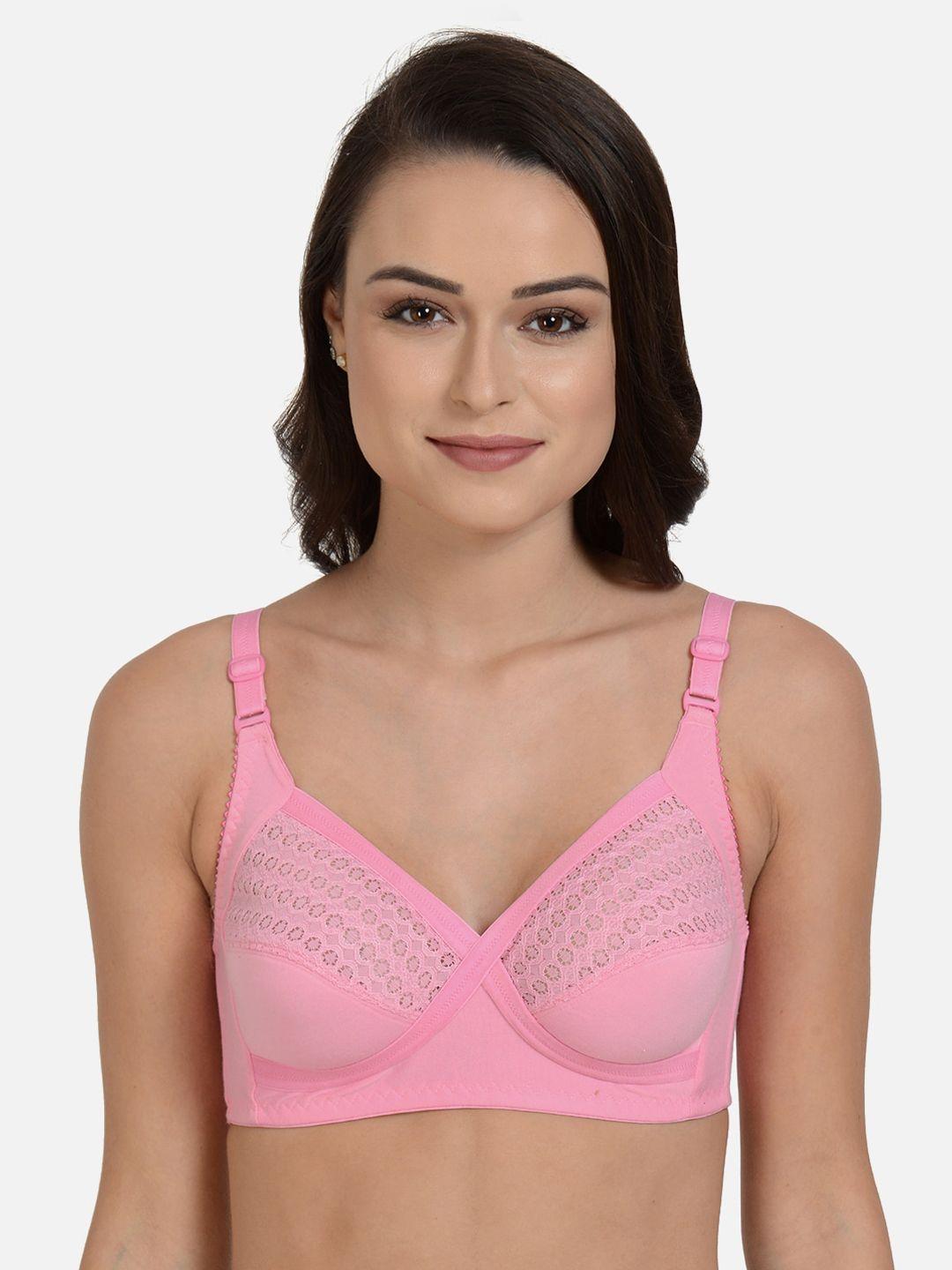 mod & shy pink solid non-wired non padded everyday bra ms173m