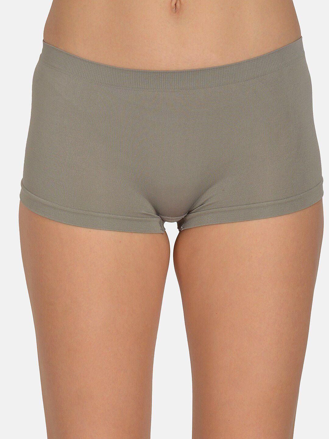 mod & shy women grey solid boy shorts