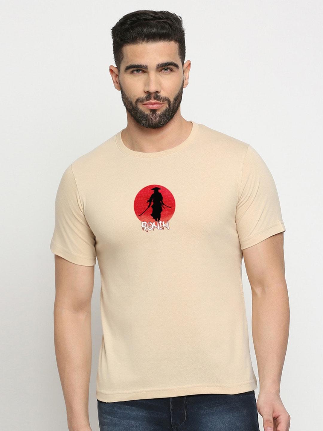 mod ecru graphic printed cotton t-shirt