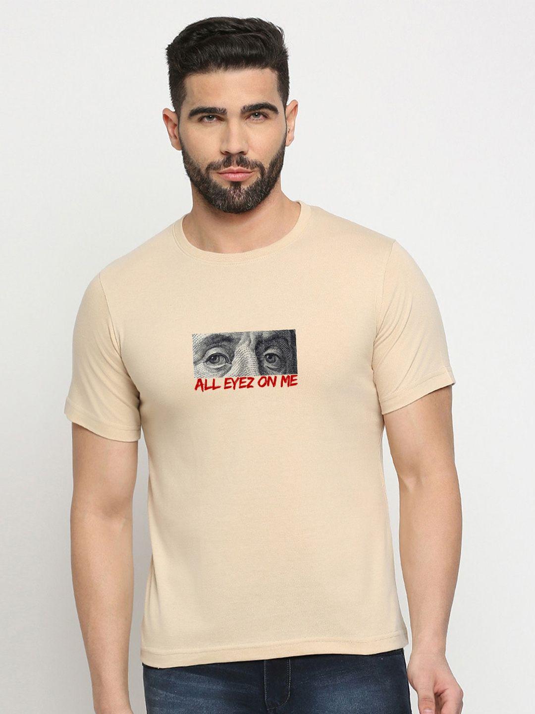 mod ecru graphic printed cotton t-shirt