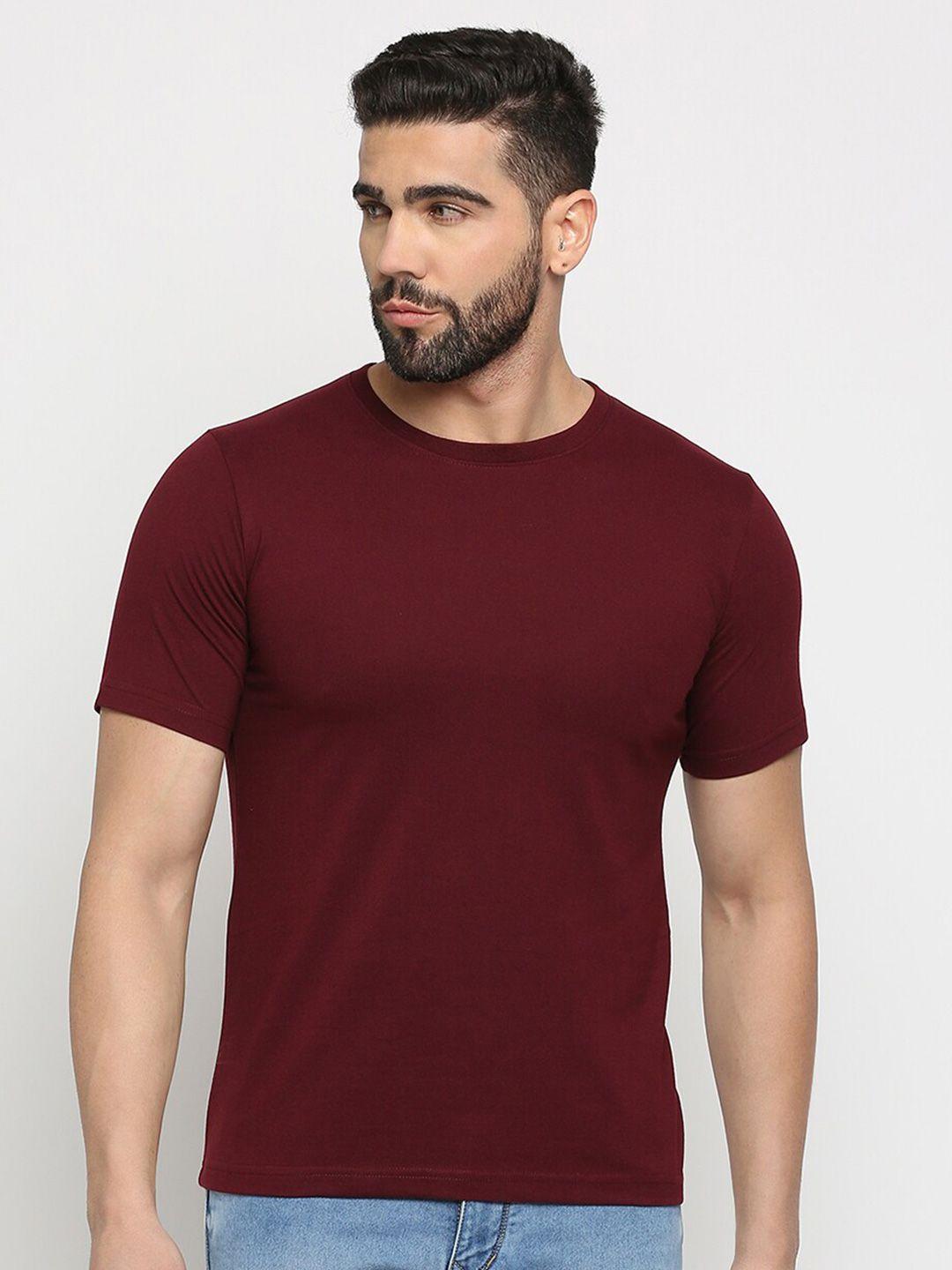 mod ecru round neck cotton casual t-shirt
