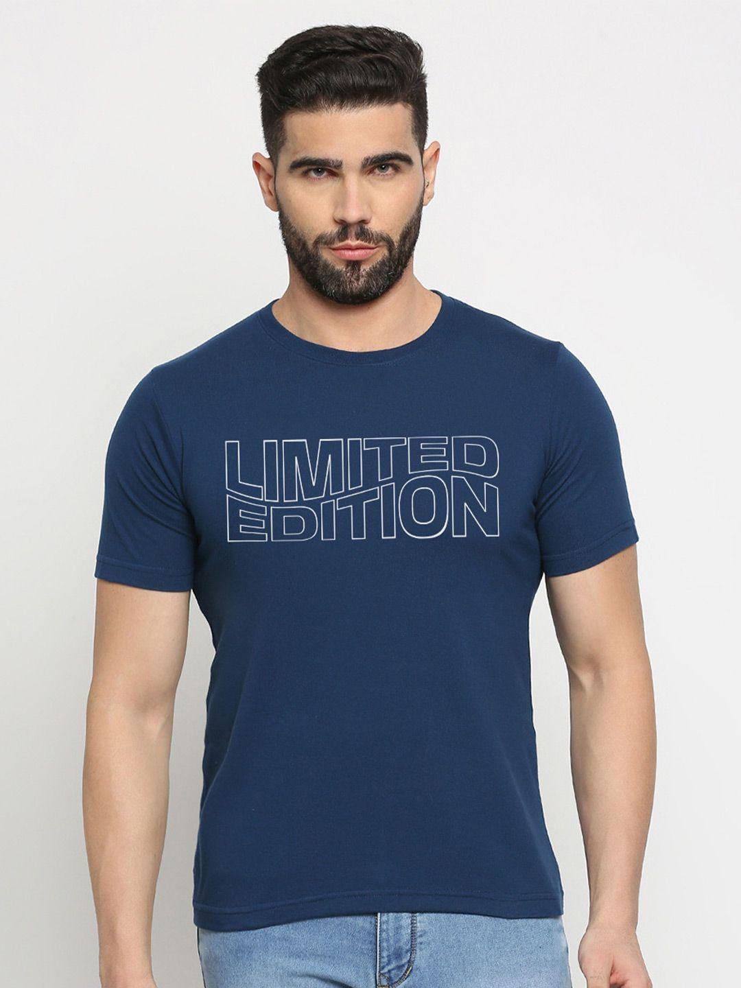 mod ecru unisex blue printed t-shirt