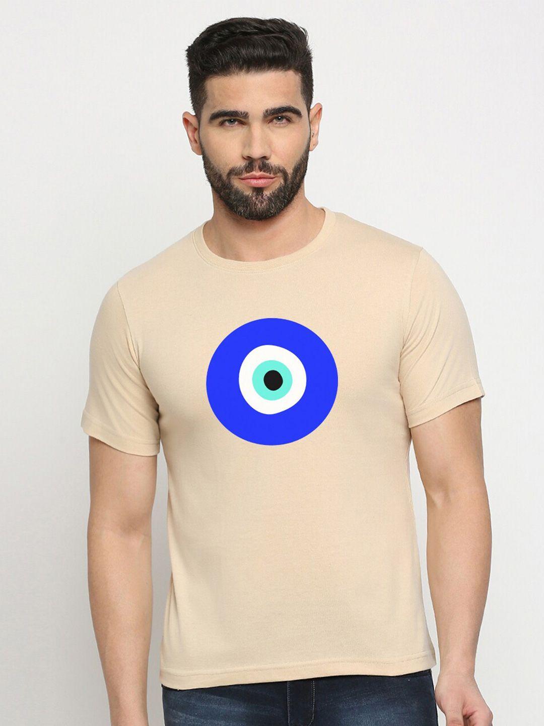 mod ecru unisex cream-coloured printed t-shirt