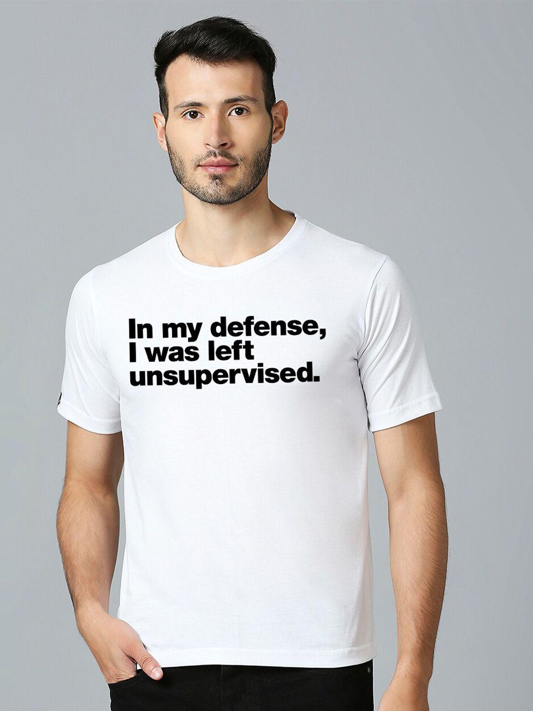 mod ecru unisex white typography printed t-shirt