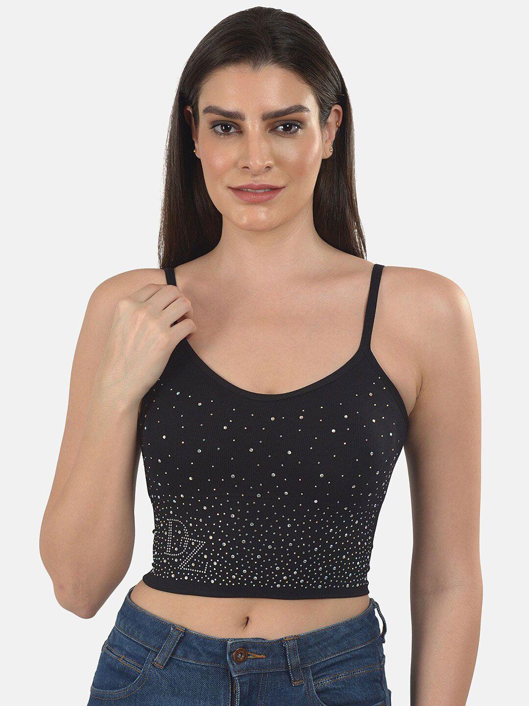 mod & shy black bralette bra lightly padded