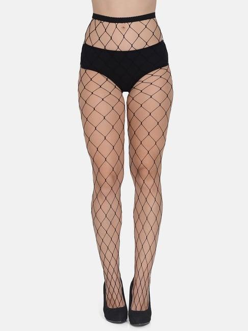 mod & shy black fishnet design stockings