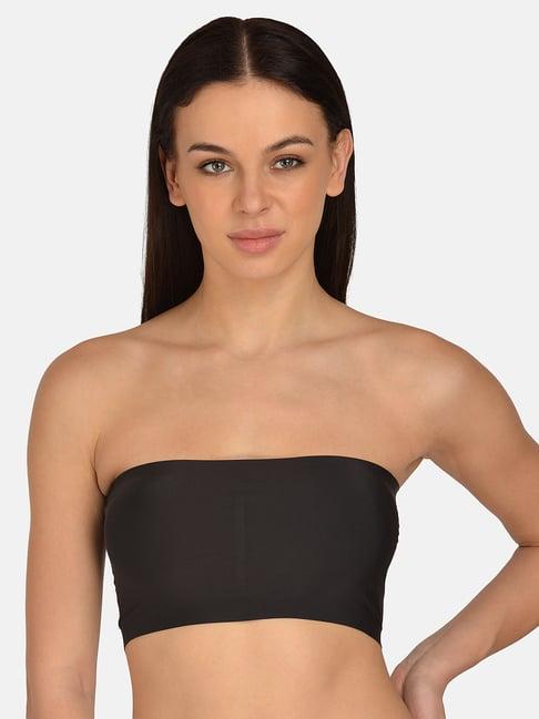 mod & shy black non wired padded bandeau bra