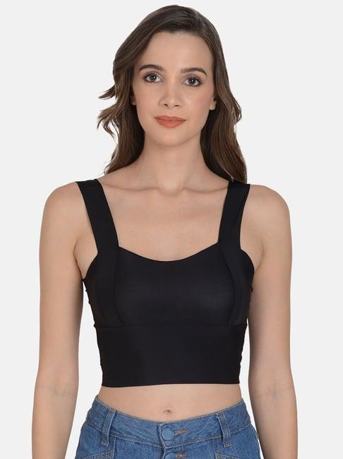 mod & shy black removable padded bralette bra