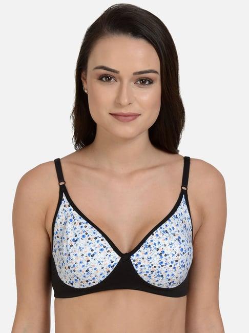 mod & shy blue & black non wired non padded t-shirt bra