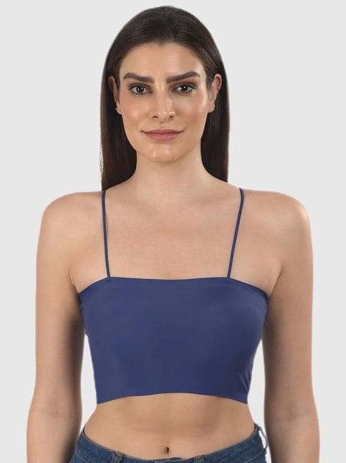 mod & shy blue solid lightly padded bra