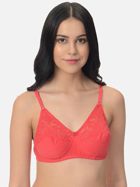 mod & shy coral non wired non padded full coverage bra