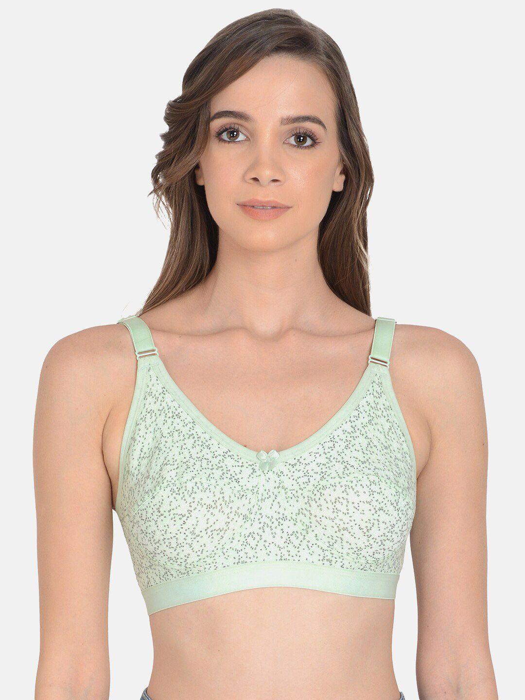 mod & shy green floral bra