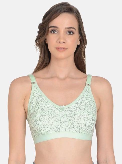 mod & shy green printed everyday bra