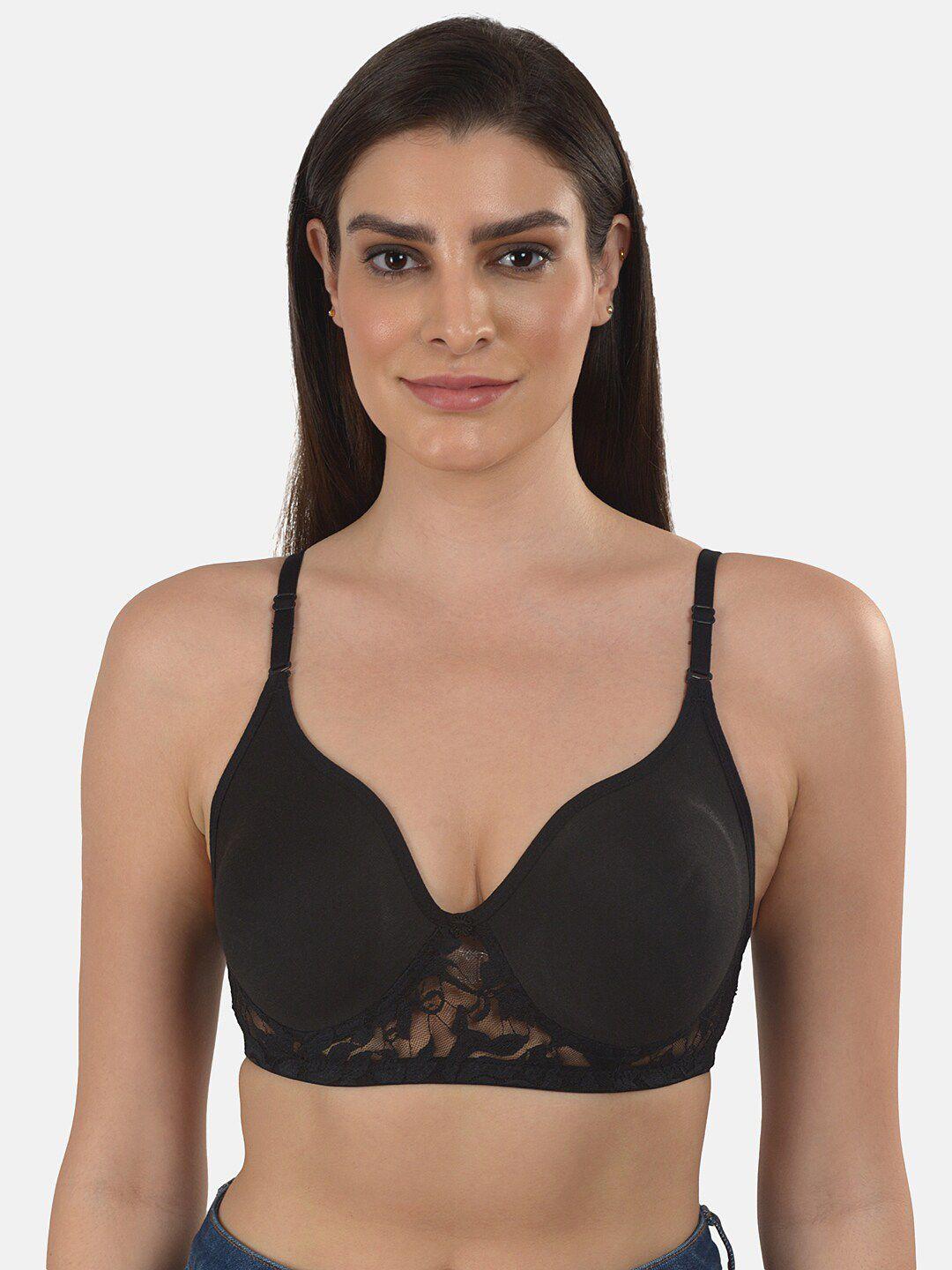 mod & shy lace full coverage padded seamless t-shirt bra with all day comfort