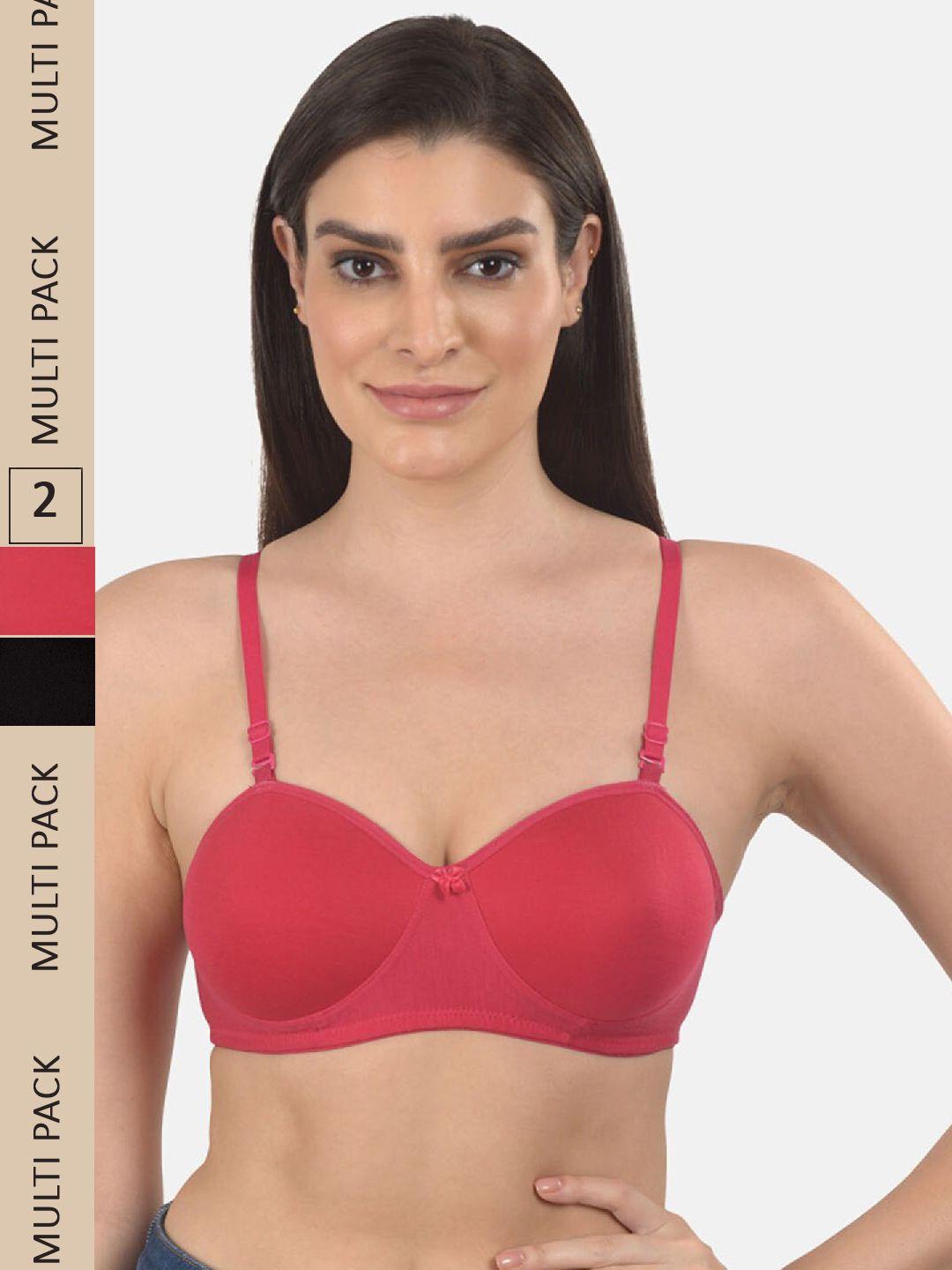 mod & shy pack of 2 assorted non wired lightly padded bra
