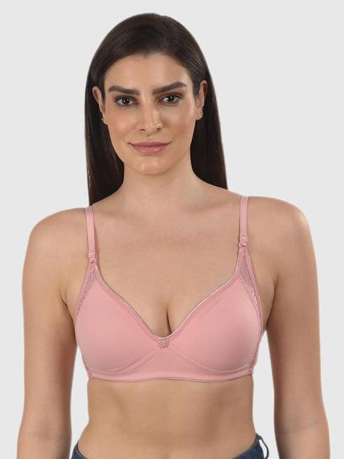 mod & shy peach solid non-padded bra