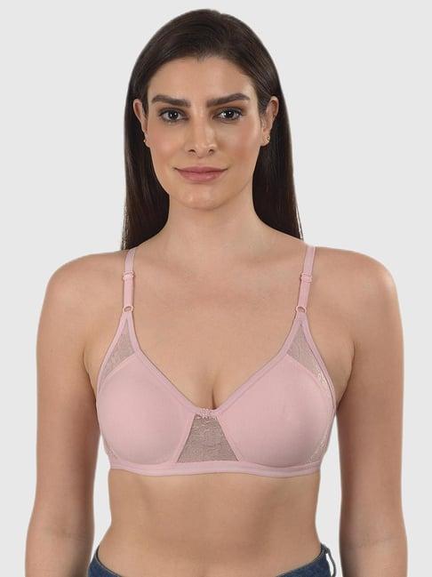 mod & shy pink solid non-padded bra