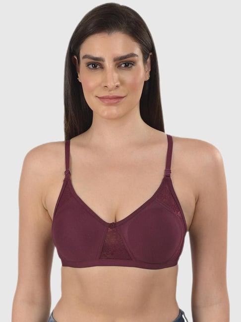 mod & shy purple solid non-padded bra