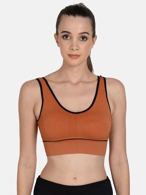 mod & shy rust removable padded sports bra