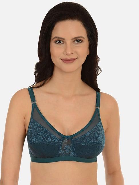 mod & shy teal non wired non padded minimizer bra