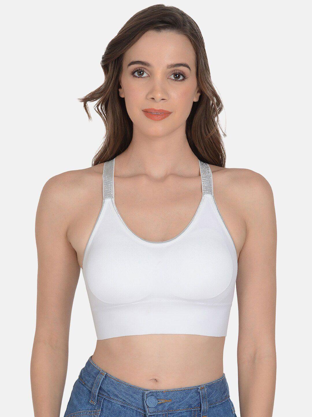 mod & shy white & grey bralette bra