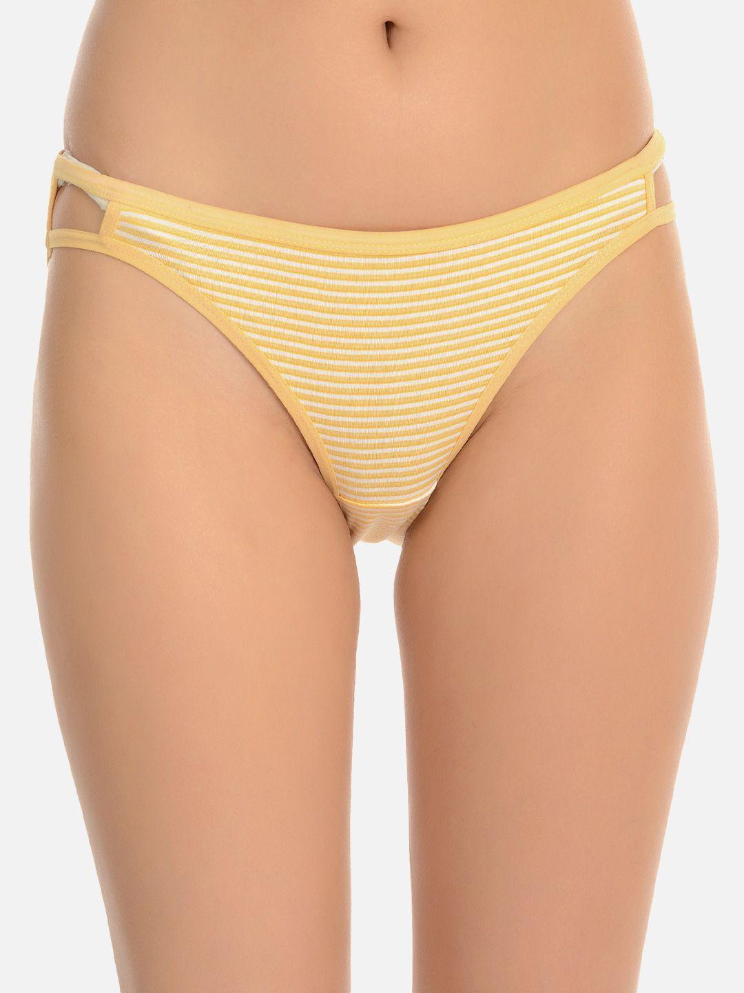 mod & shy women beige striped anti-bacterial basic briefs mu70brief