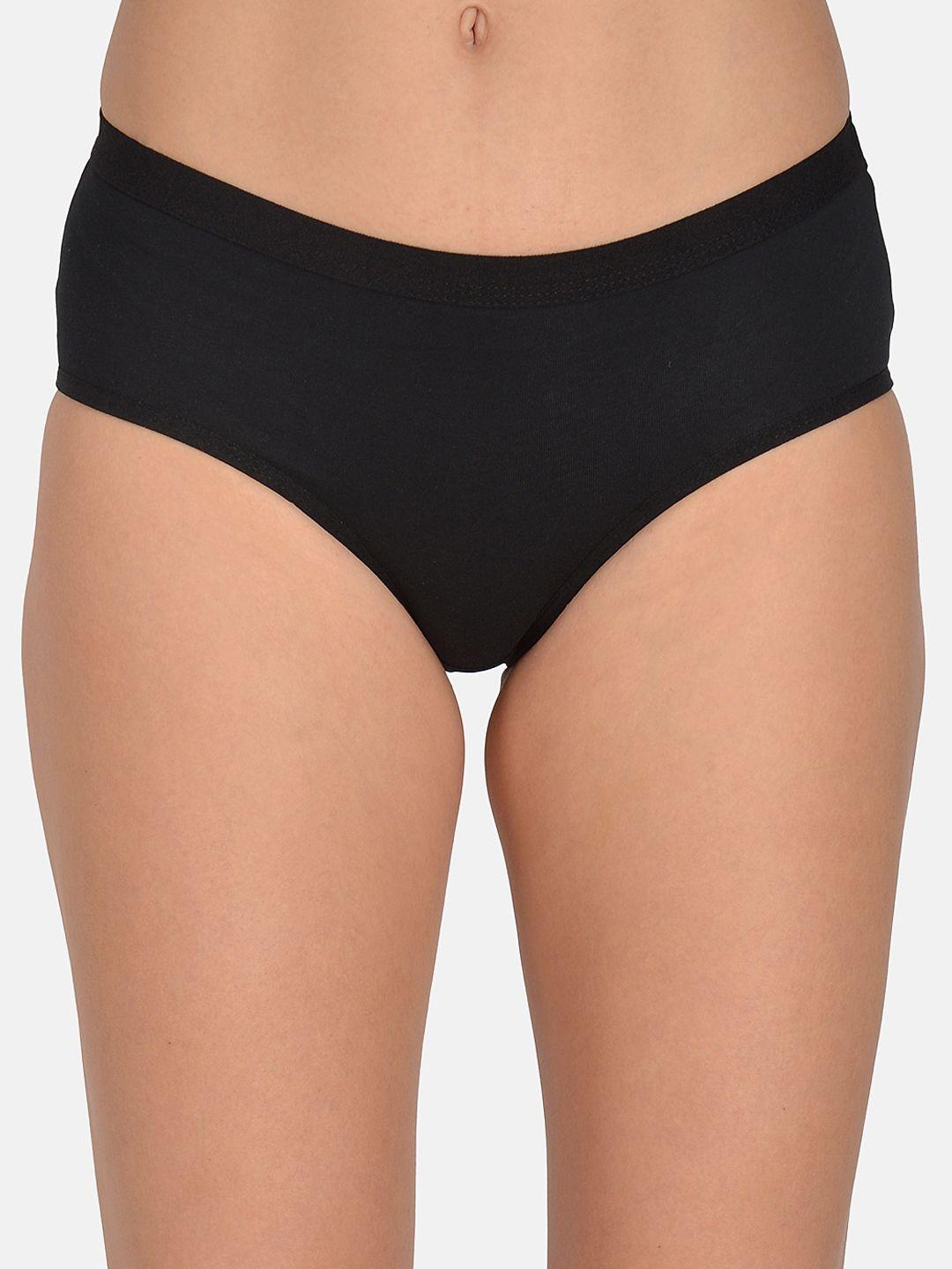 mod & shy women black solid hipster briefs-mu158