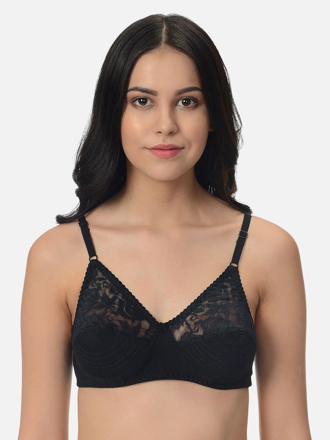 mod & shy women black solid non-wired non padded everyday bra ms53