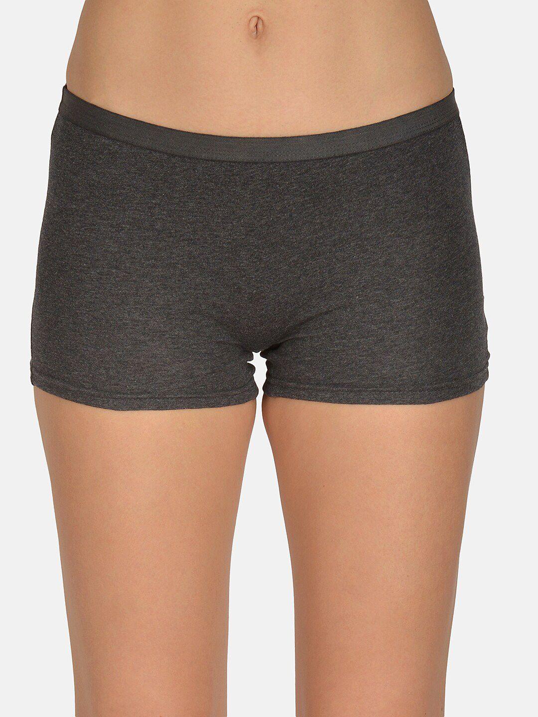 mod & shy women grey solid boy shorts