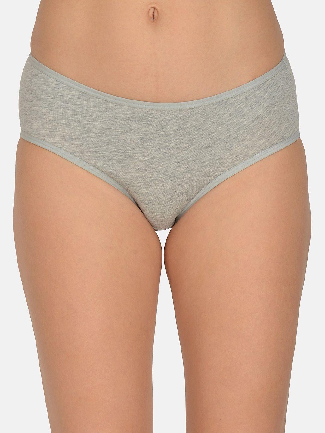 mod & shy women grey solid hipster briefs-mu152