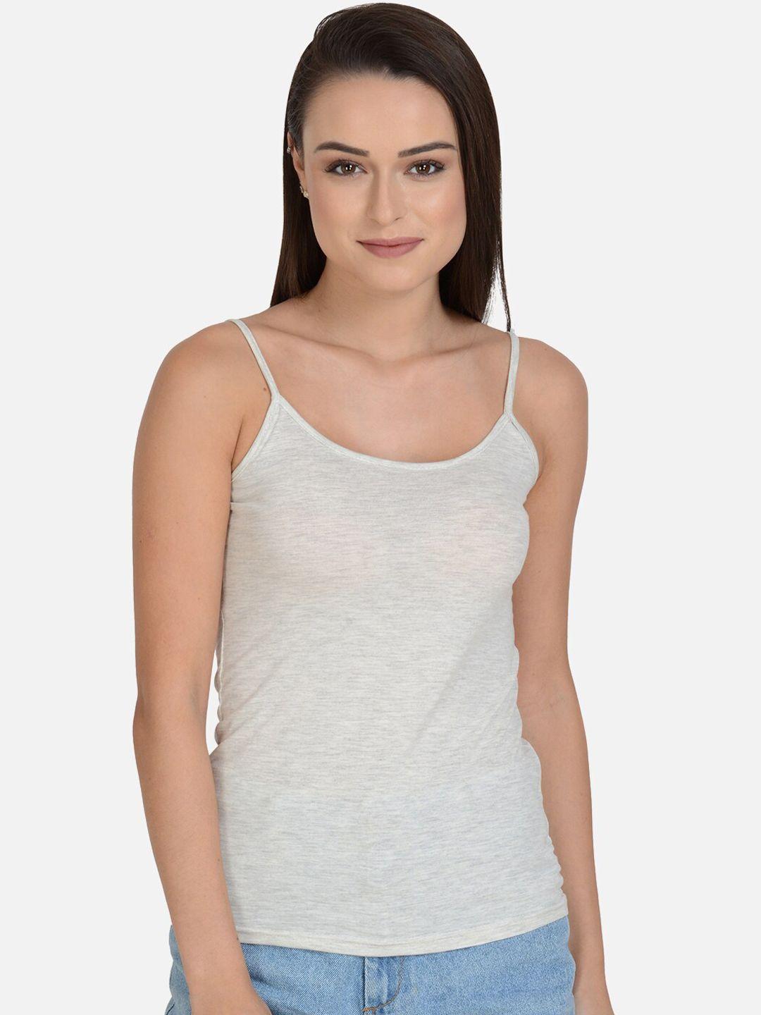 mod & shy women grey solid non-padded camisole