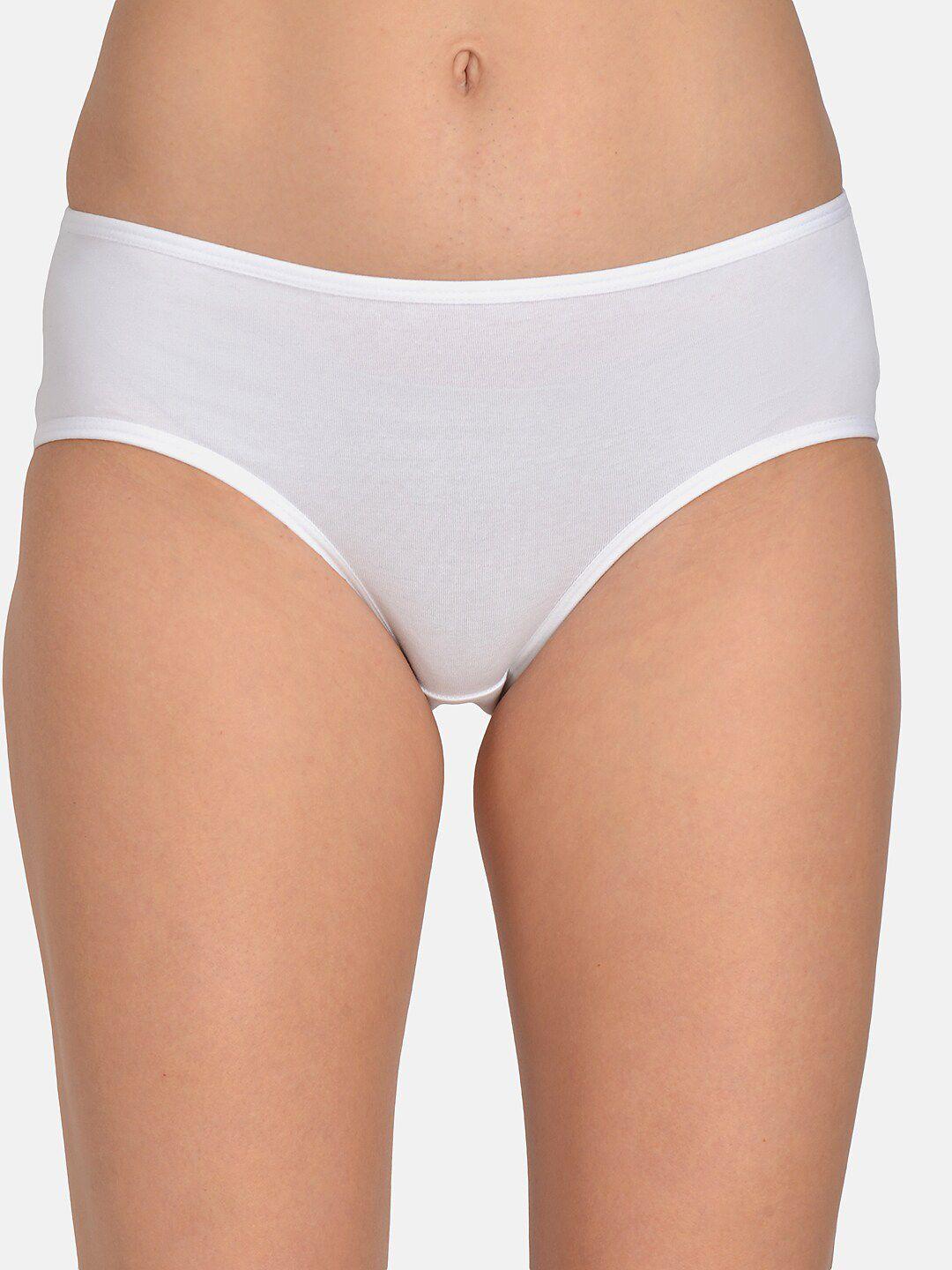 mod & shy women white solid hipster brief mu153m