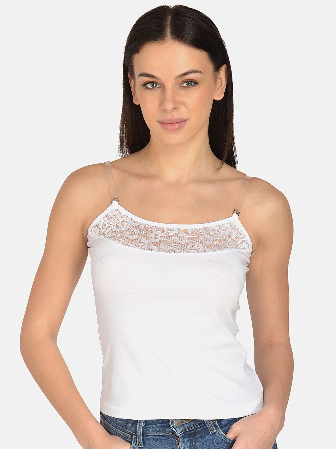 mod & shy women white solid non-padded camisole