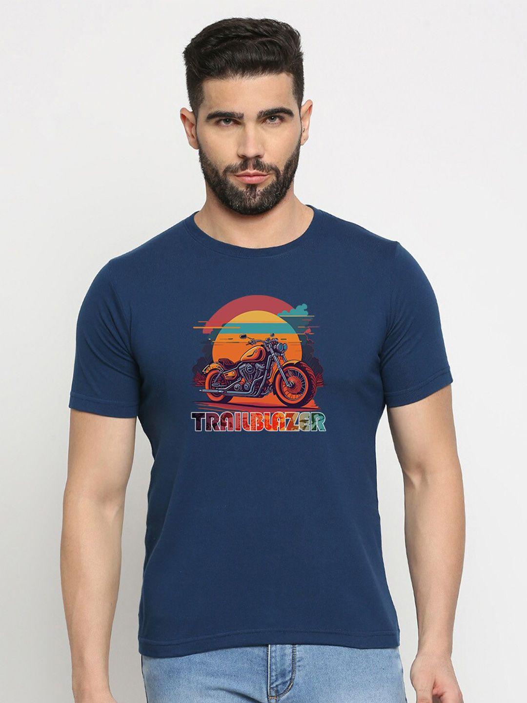mod ecru biker printed cotton t-shirt