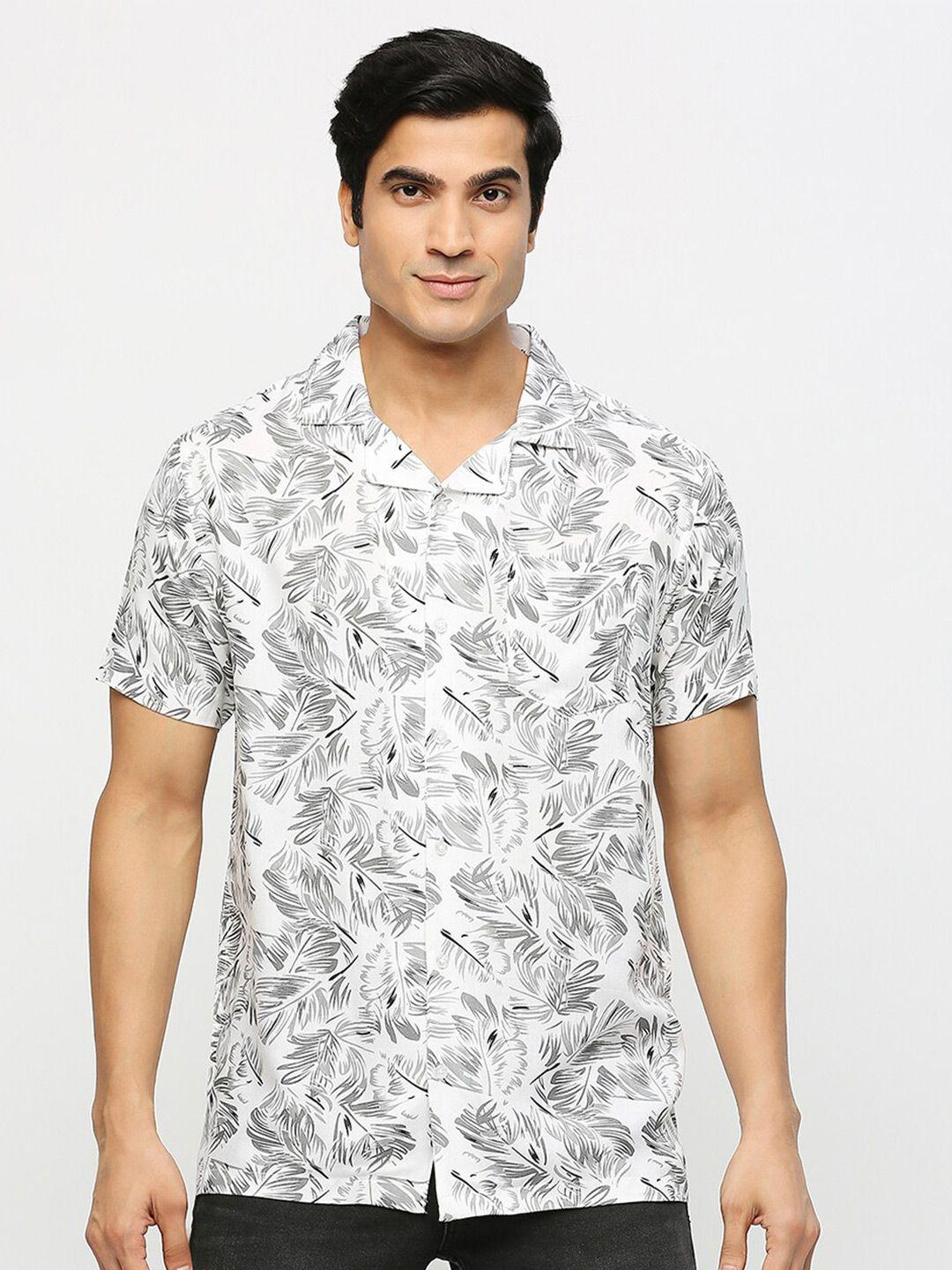 mod ecru smart floral printed casual shirt