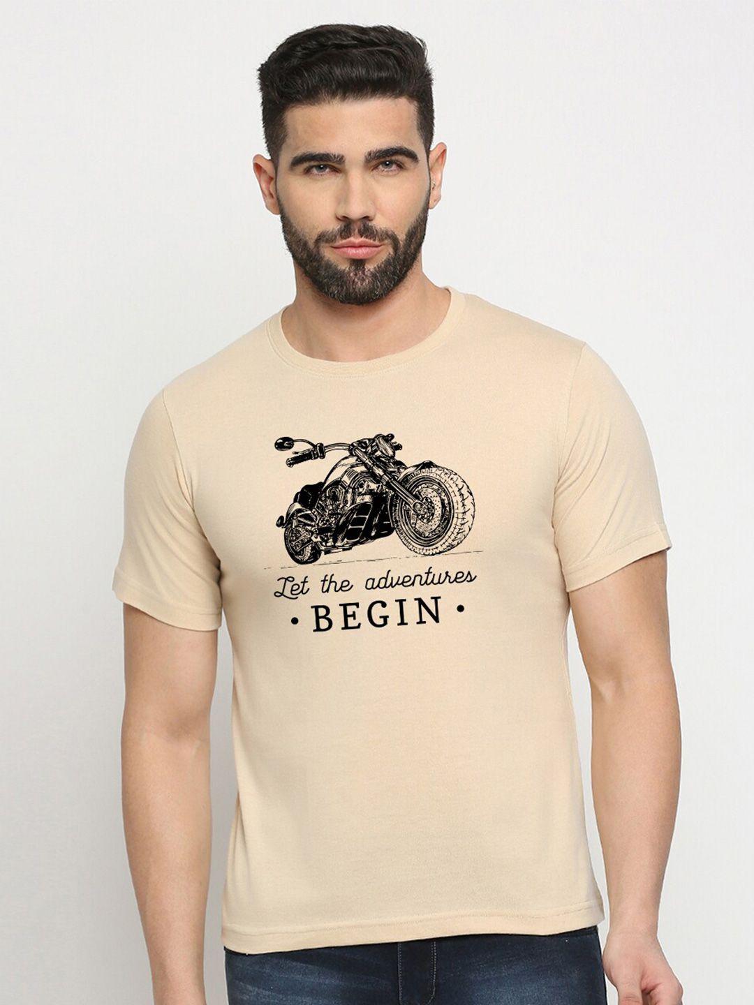 mod ecru unisex cream-coloured typography printed t-shirt