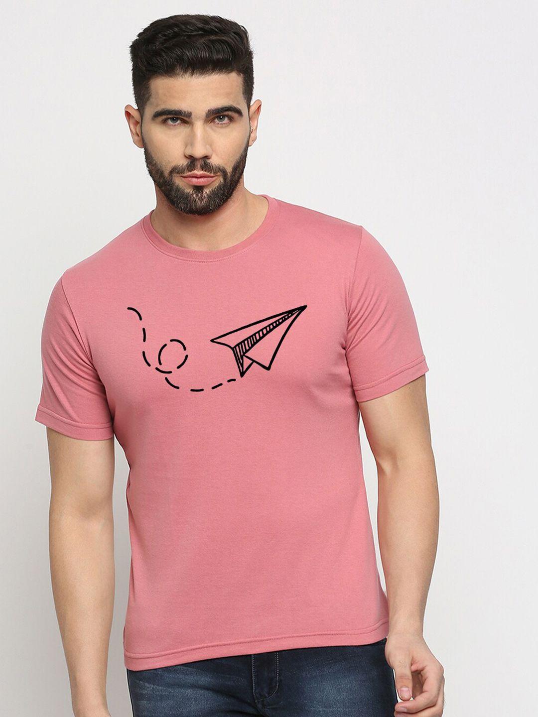 mod ecru unisex pink printed t-shirt